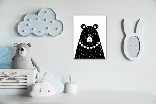 Obraz Black and white bear - 30 x 40 cm