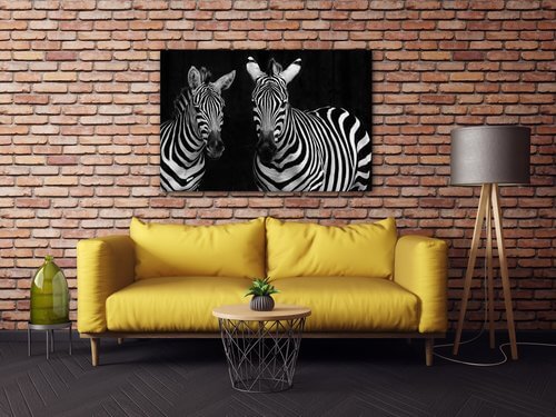 Bild Duo zebras black and white - 60 x 40 cm