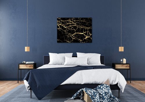 Bild Marble black and gold - 70 x 50 cm