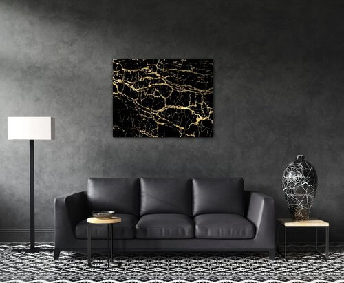 Bild Marble black and gold - 90 x 70 cm