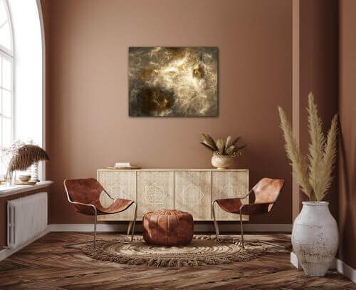 Bild Beige gold abstract - 90 x 70 cm