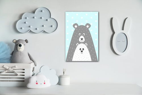 Obraz Bear blue background - 40 x 60 cm