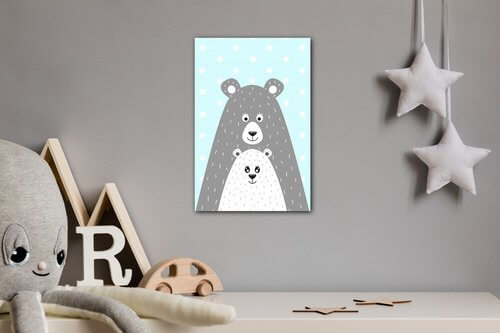 Obraz Bear blue background - 40 x 60 cm