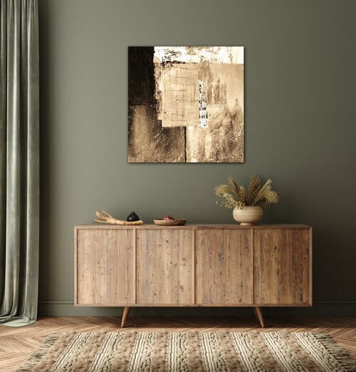 Bild Beige gold abstract square - 40 x 40 cm