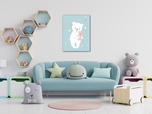 Obraz White cute bear - 30 x 40 cm