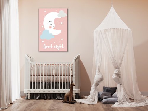 Obraz Good night pink moon - 20 x 30 cm
