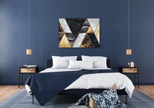 Bild Gold black abstract - 70 x 50 cm