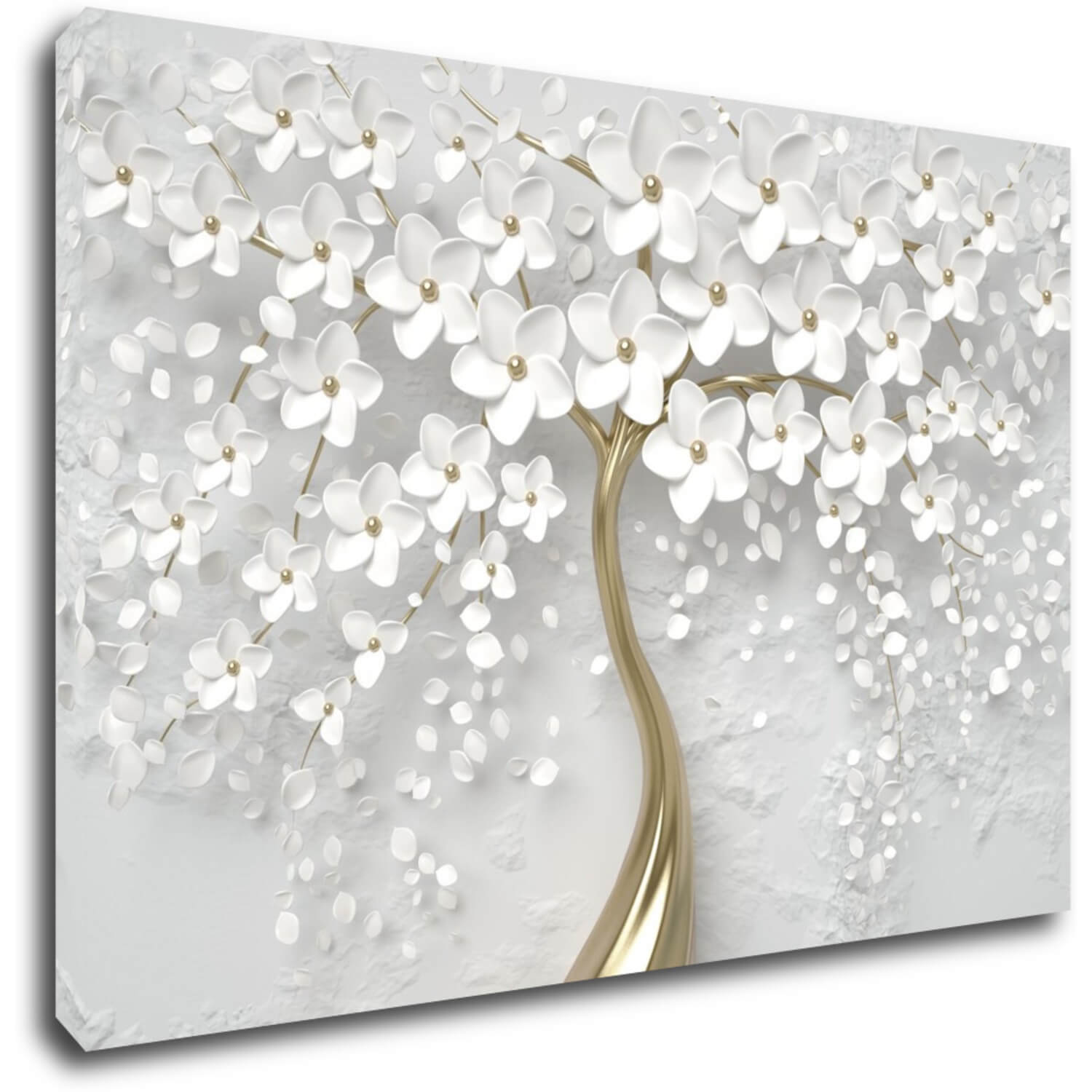Bild White tree with flowers - 90 x 60 cm