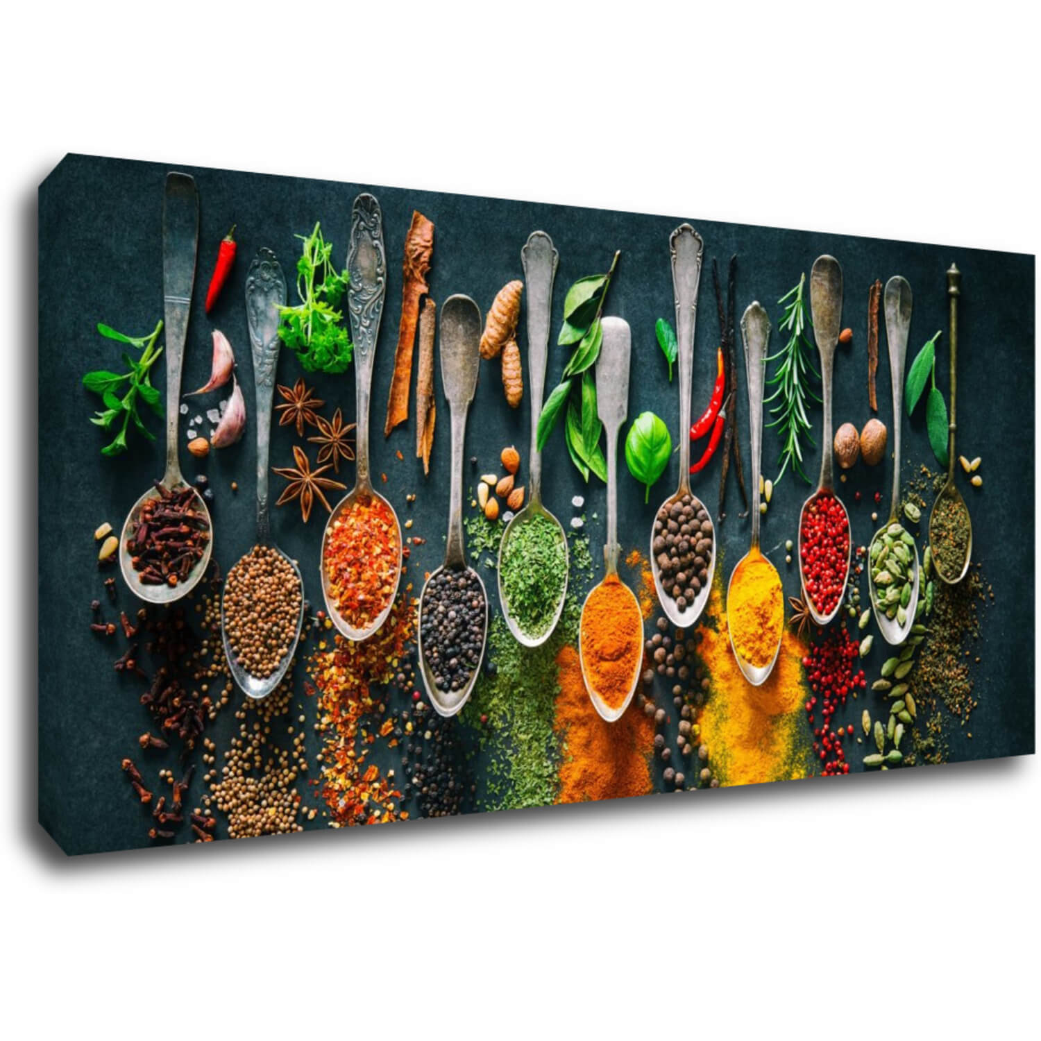 Bild Teaspoons and spice - 90 x 40 cm