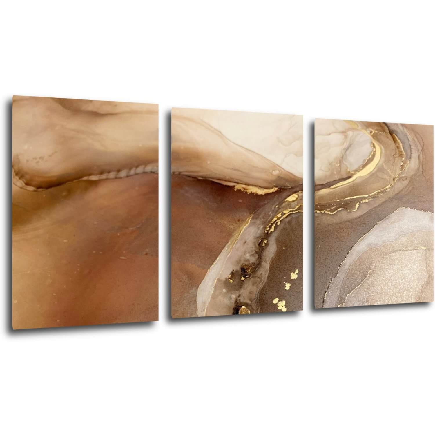 Bild Golden Beige Fluid - 150 x 70 cm (3-teiliges)