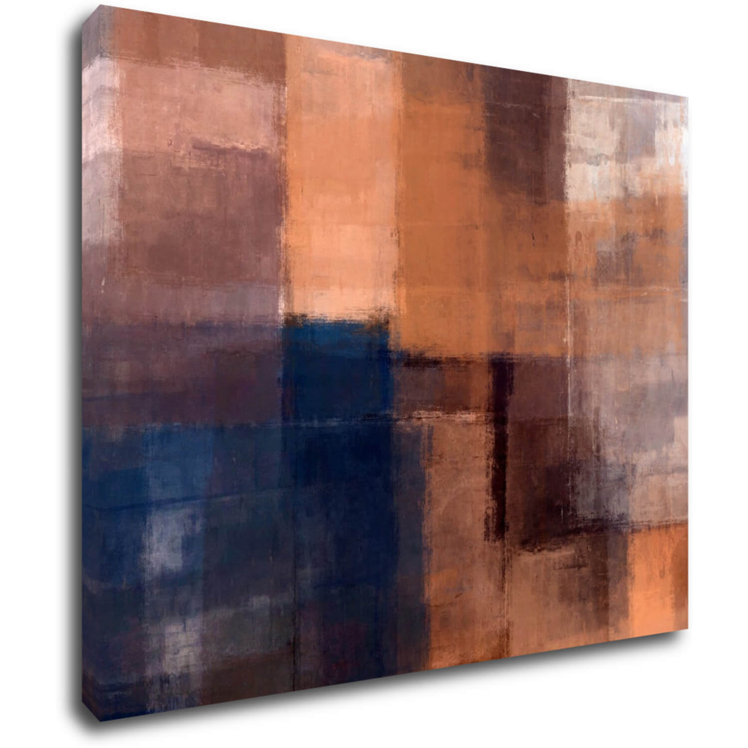 Bild Orange blue beige abstrakt - 90 x 70 cm