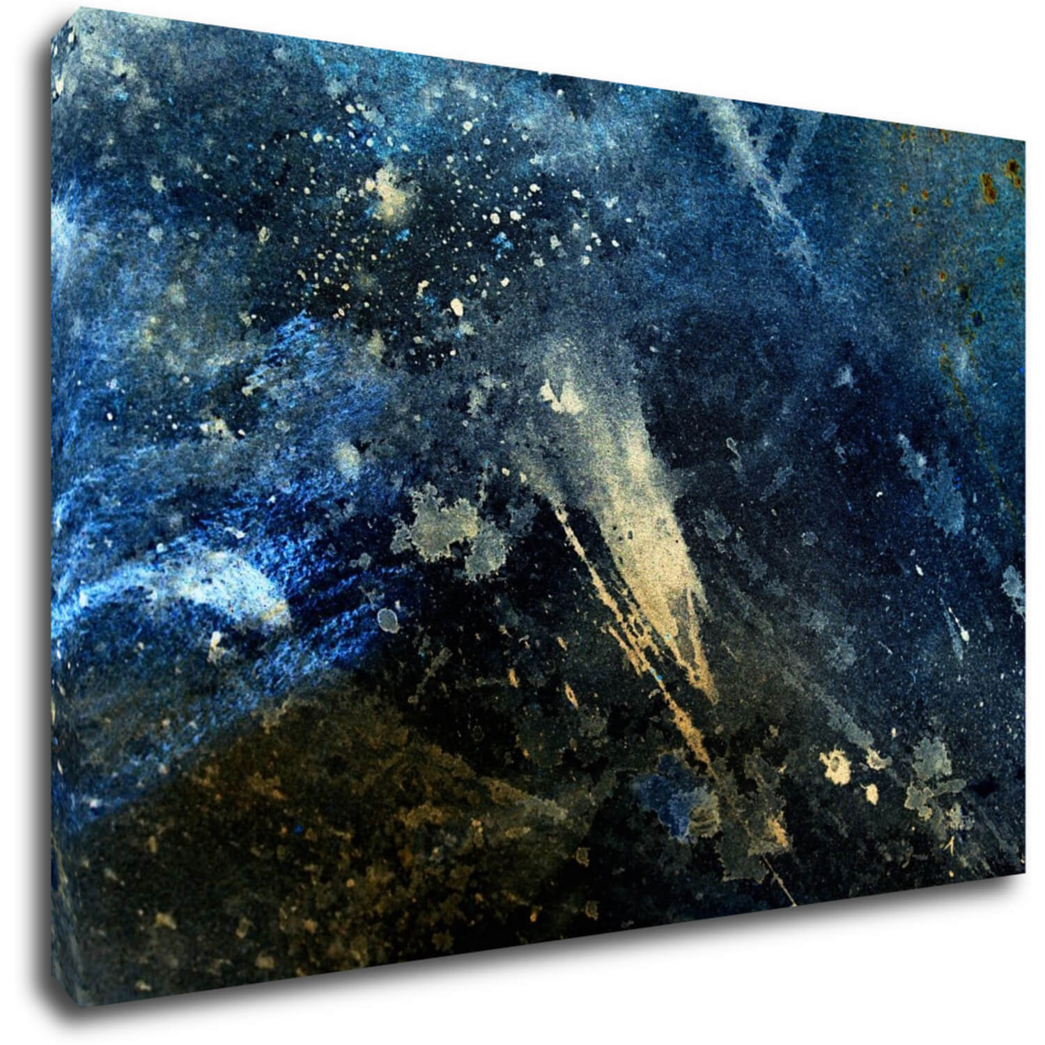Bild Dark blue gold abstrakt - 90 x 60 cm