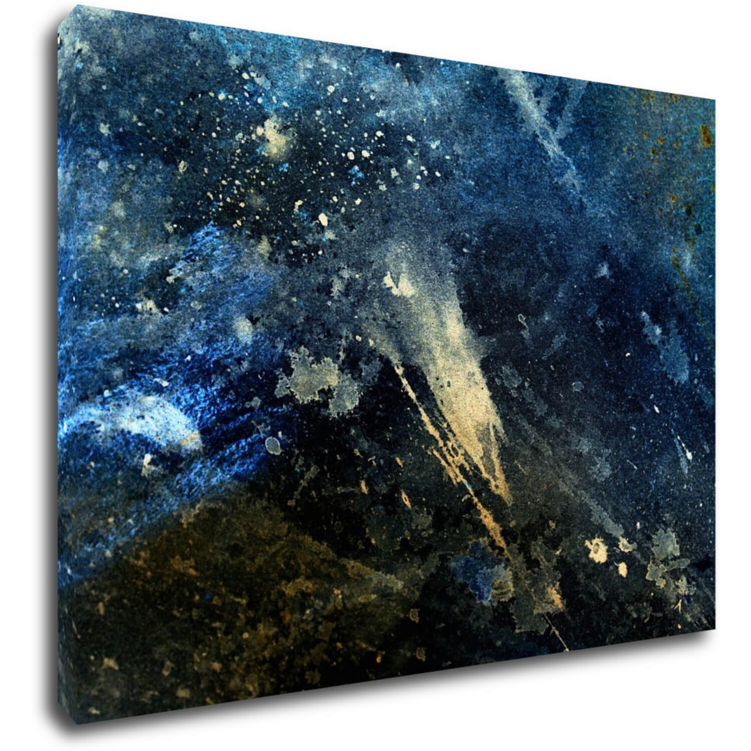 Bild Dark blue gold abstrakt - 70 x 50 cm