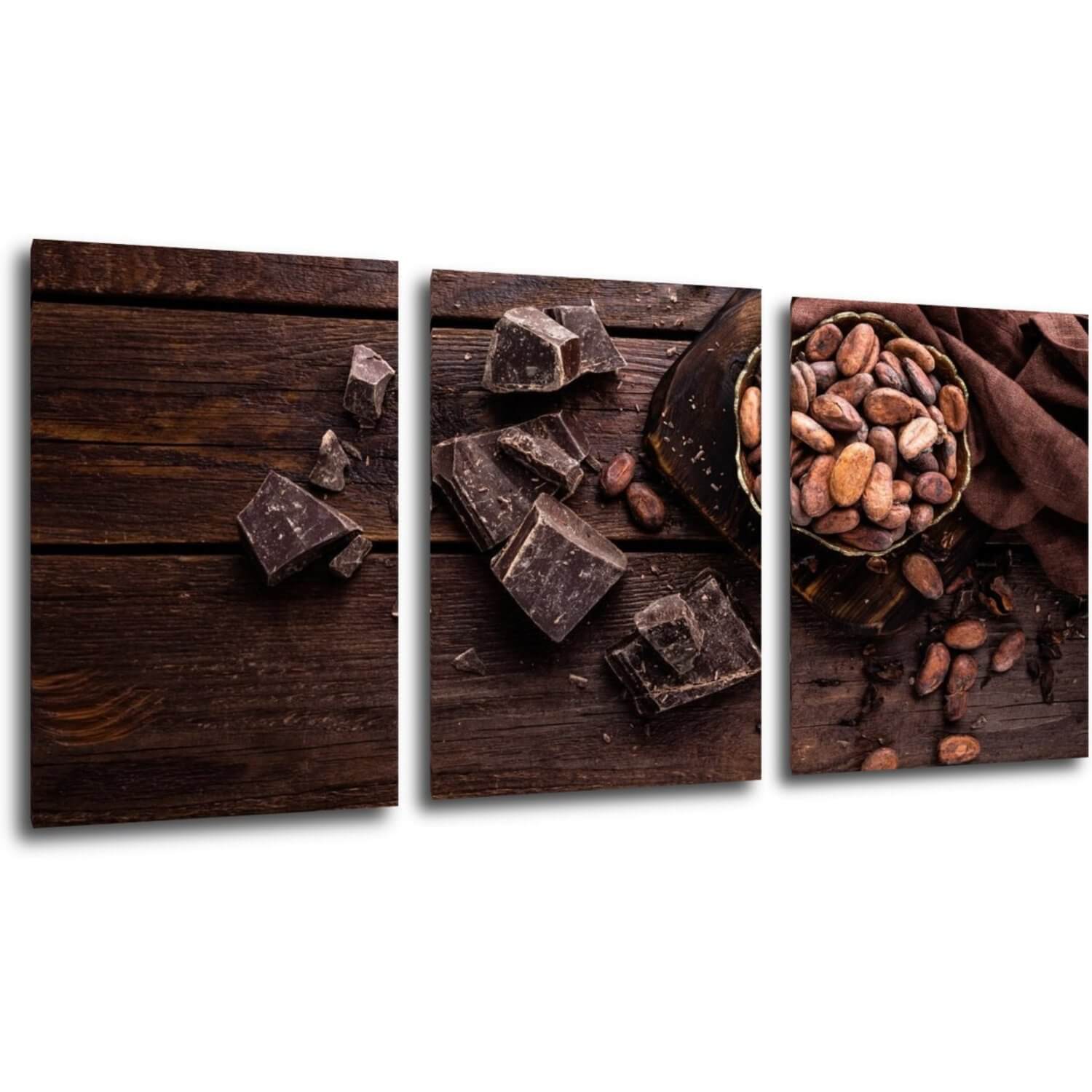 Bild Chocolate on wood - 150 x 70 cm (3-teiliges)