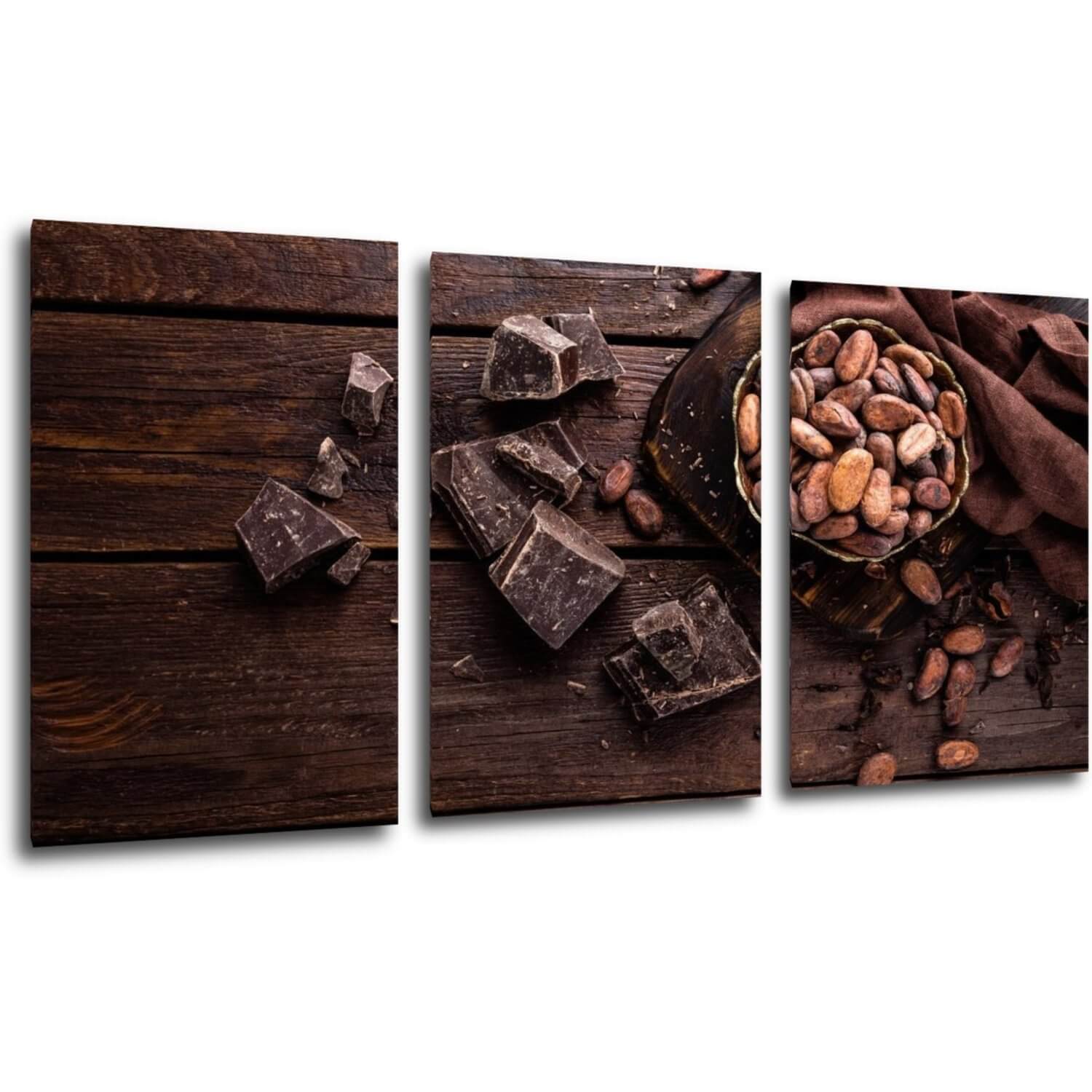 Bild Chocolate on wood - 120 x 60 cm (3-teiliges)