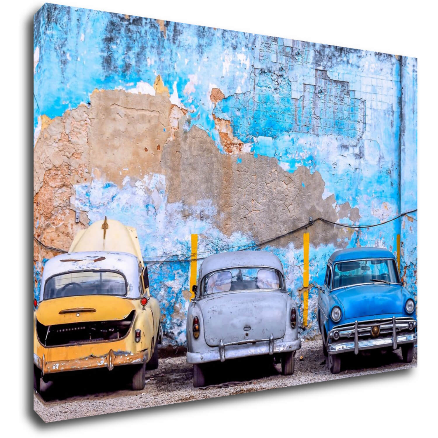 Bild Old blue cars - 70 x 50 cm