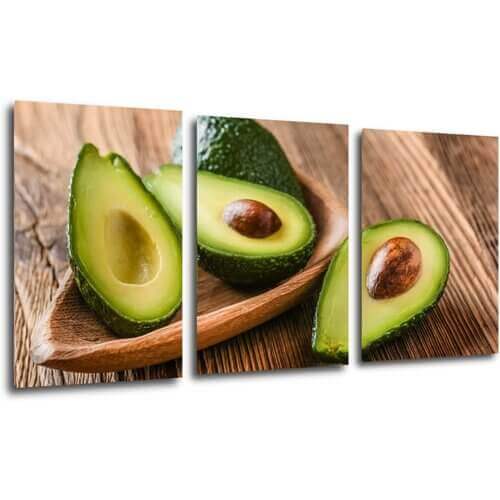 Bild Avocados on wood - 120 x 60 cm (3-teiliges)