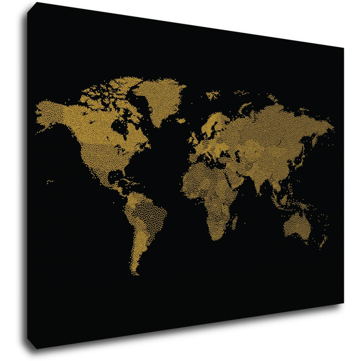 Bild World map golden black - 70 x 50 cm