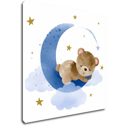 Obraz Bear on blue moon - 30 x 30 cm