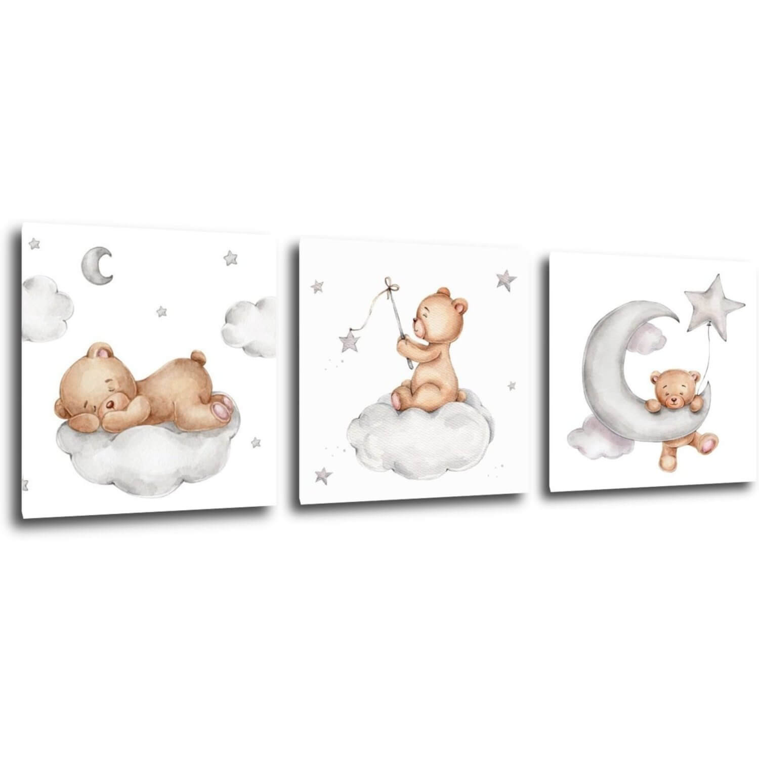 Obraz Set of three pictures with bears - 90 x 30 cm (3-teiliges)