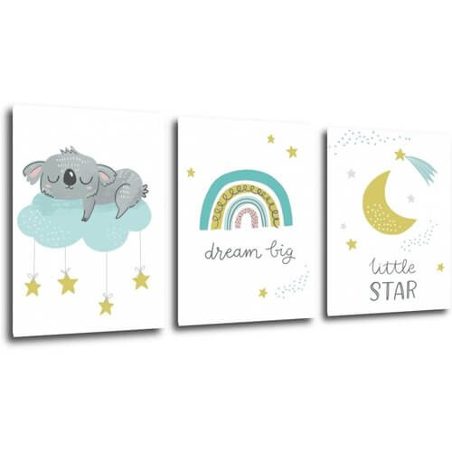 Obraz Dream big koala - 90 x 40 cm (3-teiliges)