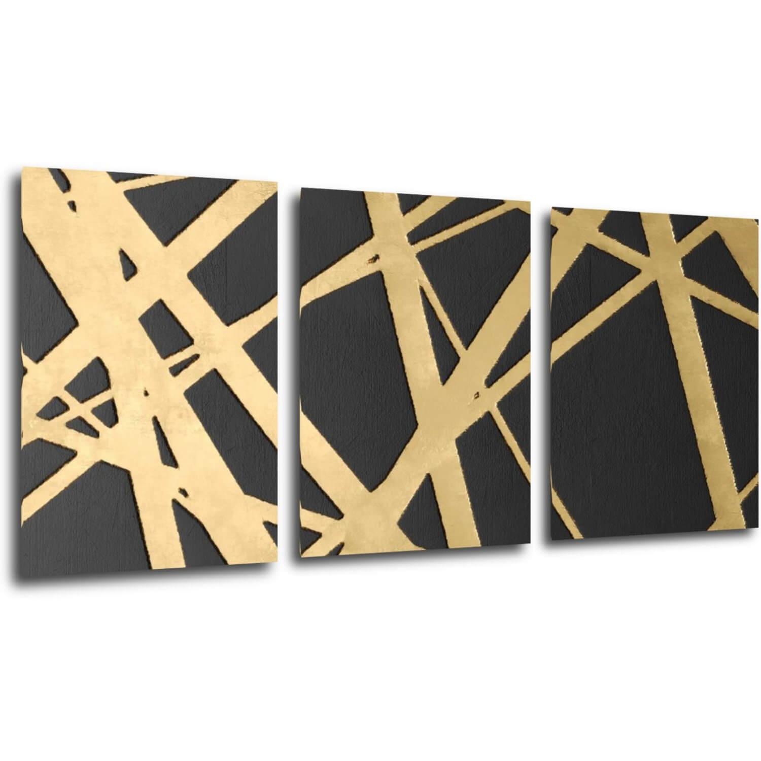 Bild Abstract golden lines - 150 x 70 cm (3-teiliges)
