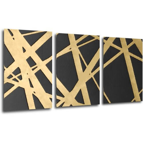 Bild Abstract golden lines - 60 x 30 cm (3-teiliges)