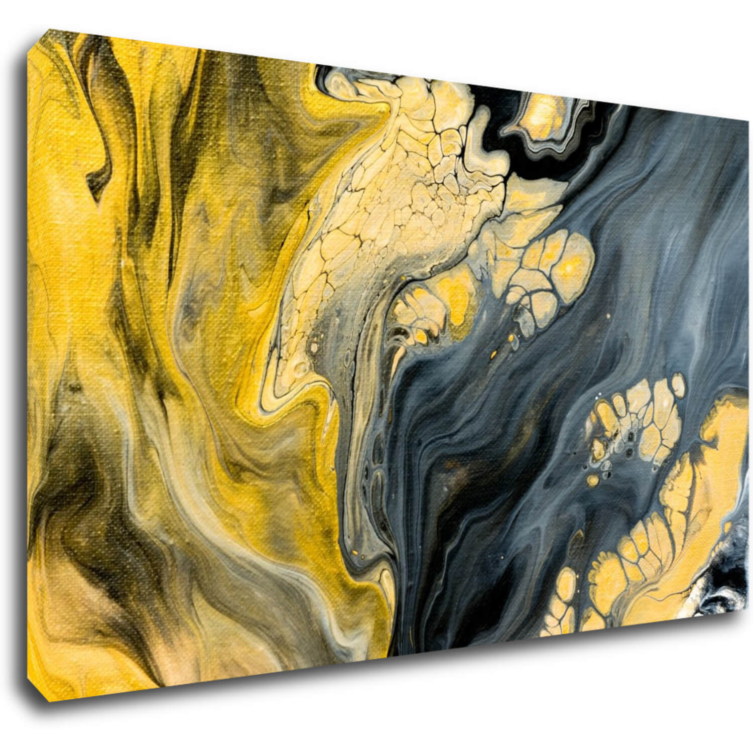 Bild Yellow grey abstract2 - 50 x 30 cm