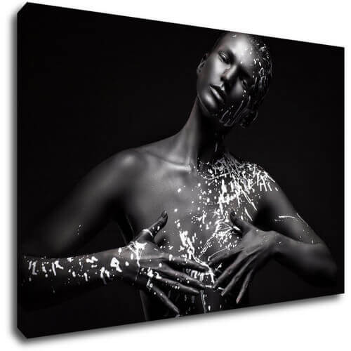 Bild Woman portrait black silver - 60 x 40 cm
