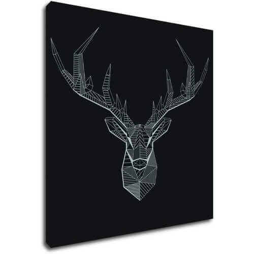 Bild Deer black and white - 90 x 90 cm