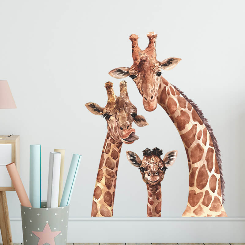 Wandaufkleber für das Kinderzimmer Cute giraffes - 60x40cm