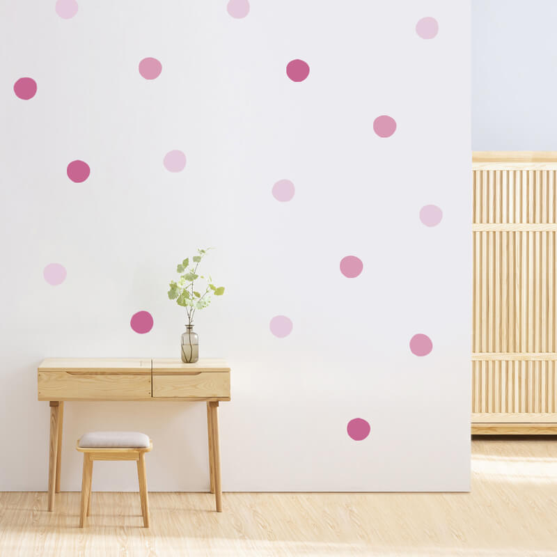Wandaufkleber für das Kinderzimmer Dots pink