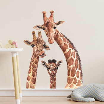 Wandaufkleber für das Kinderzimmer Cute giraffes - 60x40cm