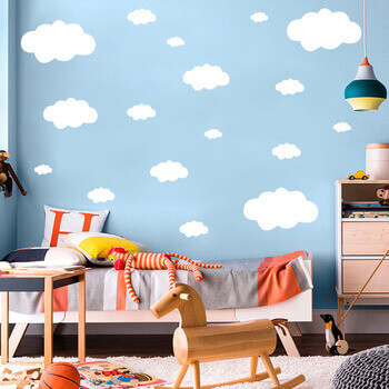 Wandaufkleber für das Kinderzimmer White clouds