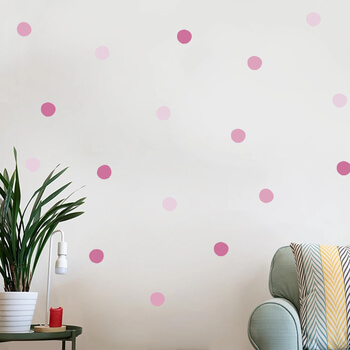 Wandaufkleber für das Kinderzimmer Dots pink
