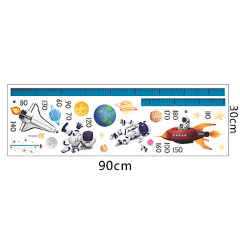 Wandaufkleber für das Kinderzimmer Children's height chart astronauts - 90x30cm