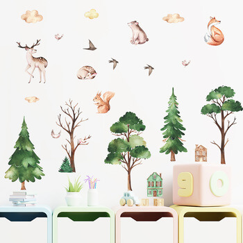 Wandaufkleber für das Kinderzimmer Forest and animals