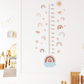 Wandaufkleber für das Kinderzimmer Rainbow wall height chart