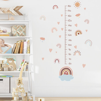 Wandaufkleber für das Kinderzimmer Rainbow wall height chart