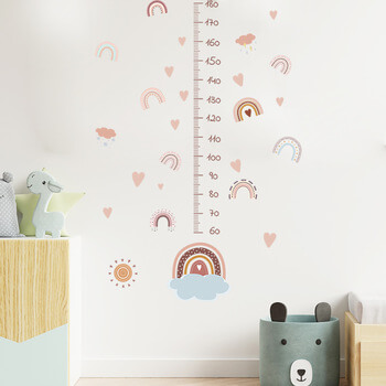 Wandaufkleber für das Kinderzimmer Rainbow wall height chart