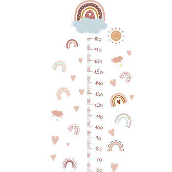 Wandaufkleber für das Kinderzimmer Rainbow wall height chart