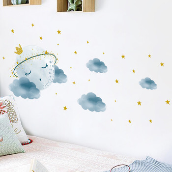 Wandaufkleber für das Kinderzimmer Sleeping moon
