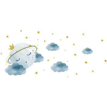 Wandaufkleber für das Kinderzimmer Sleeping moon