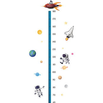 Wandaufkleber für das Kinderzimmer Children's height chart astronauts - 90x30cm