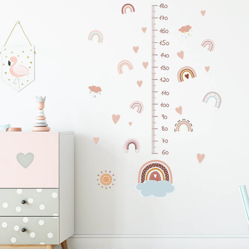 Wandaufkleber für das Kinderzimmer Rainbow wall height chart